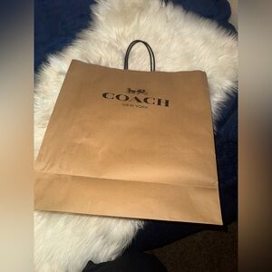 Coach Tan Shopping Bag with Black Handles